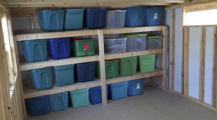 shed tote shelf